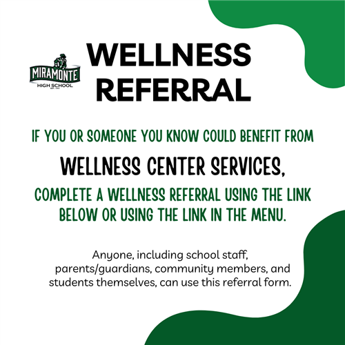 Image stating directions for where to find the Wellness Referral Form.